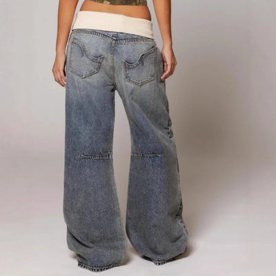 Seyra | Baggy Wide-Leg Jeans met Tailleband & Streetstyle Vibes