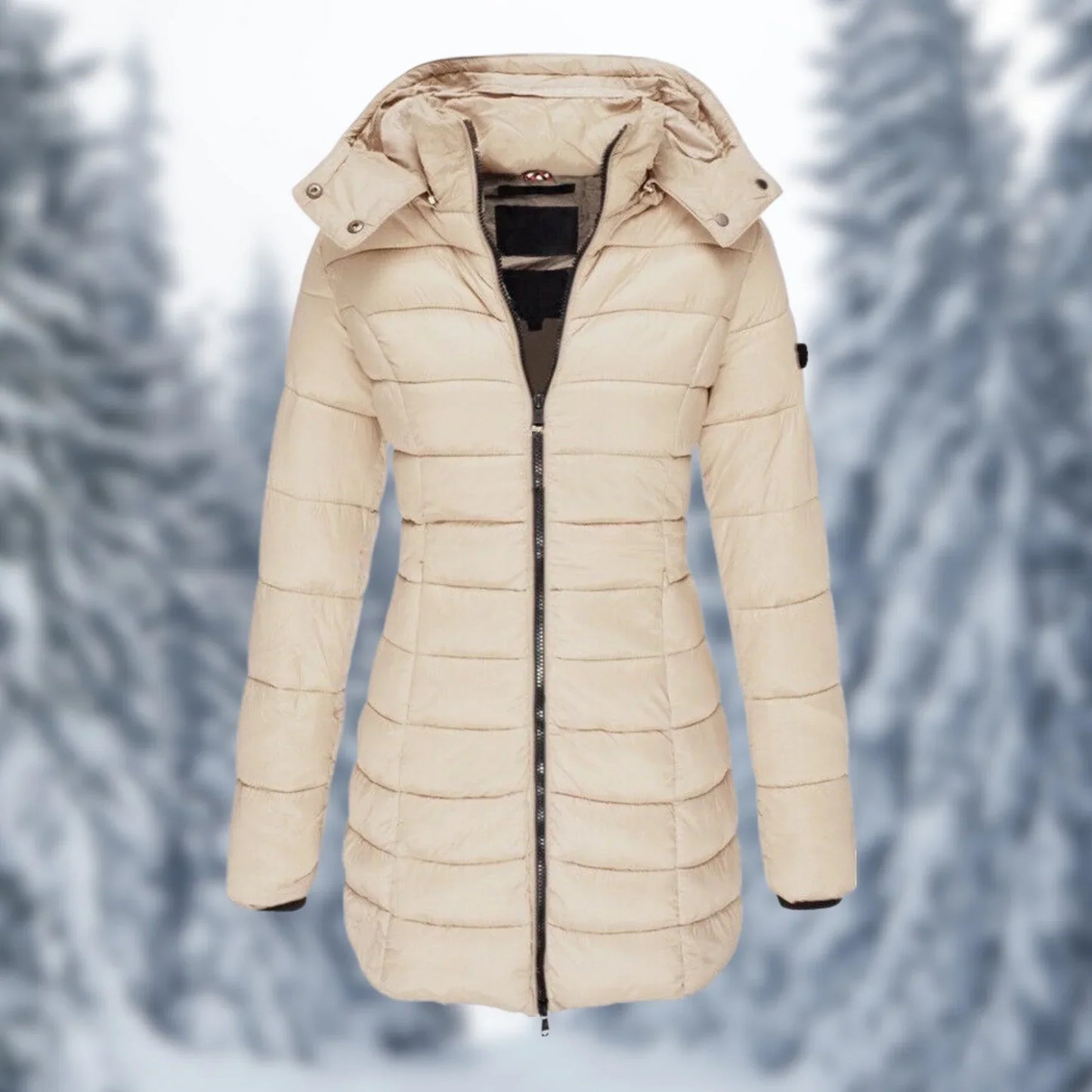 Waterproof mid-length winter coat