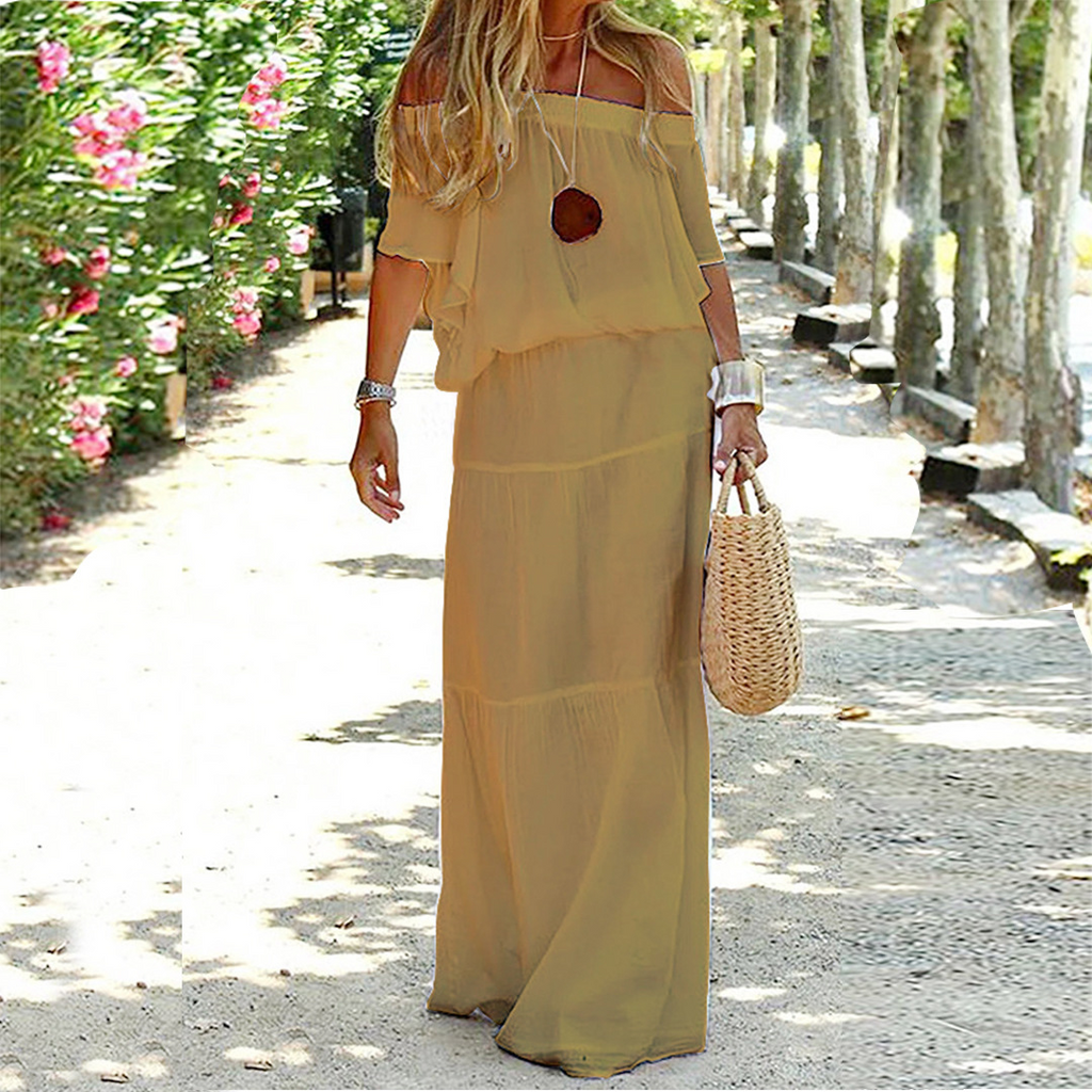 Maxine – Stylisches Sommerkleid mit nackten Schultern