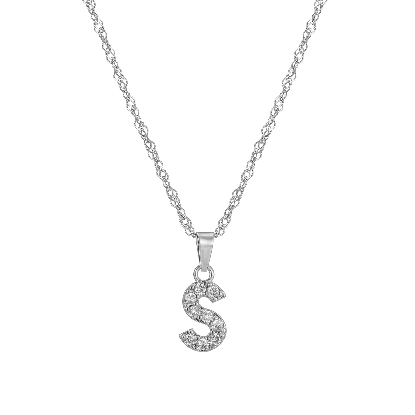 Letter Necklace with Zirconia