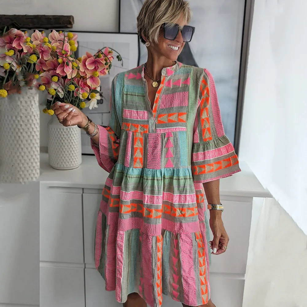 Juliane – Boho Lagen Swing Kleid