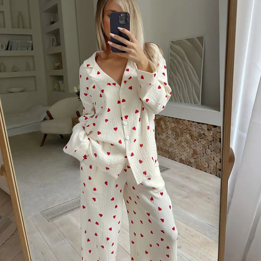 Maura | Hartjes Pyjama Set