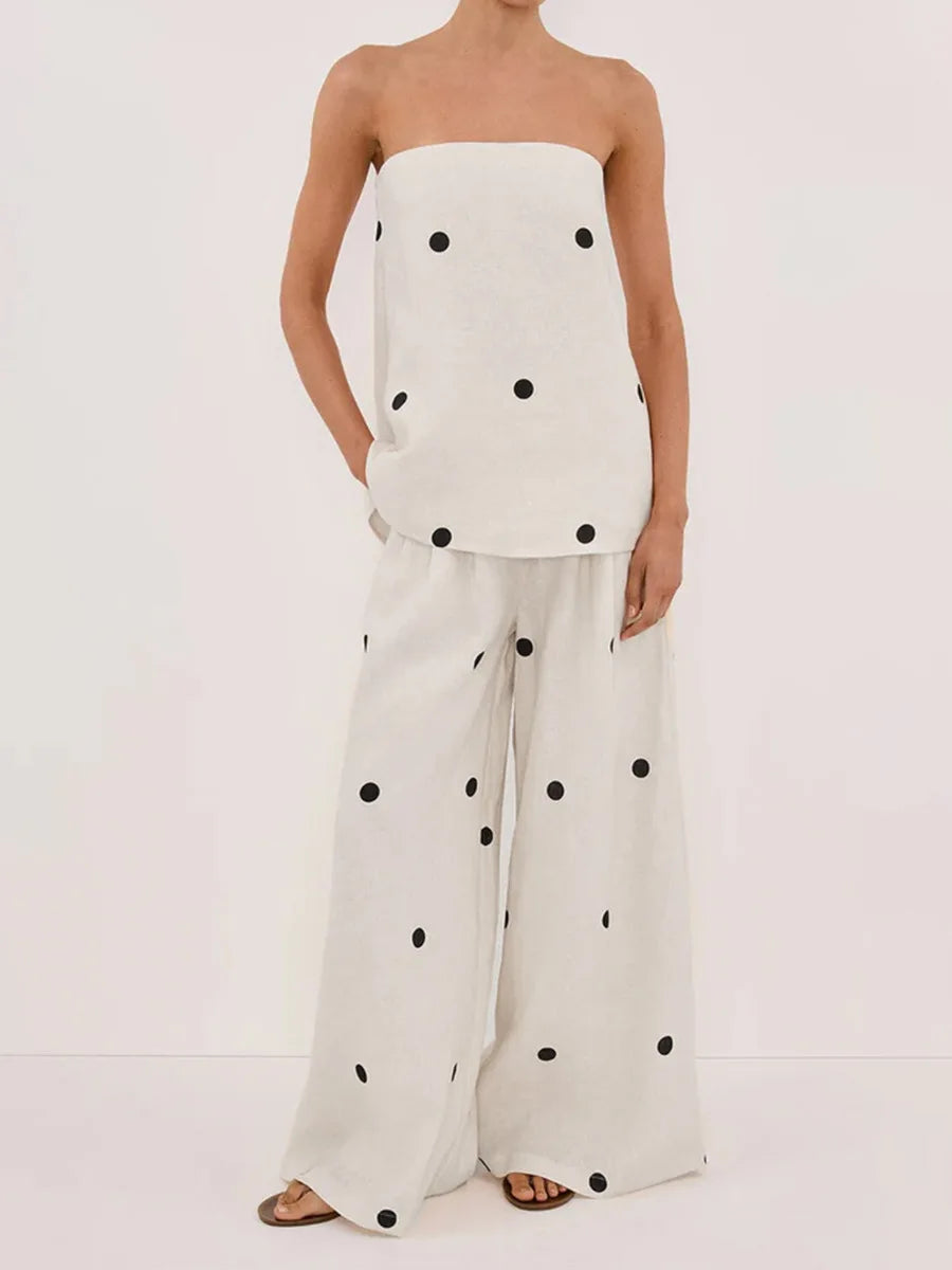 Camila | Linen Polka Co-ord Set