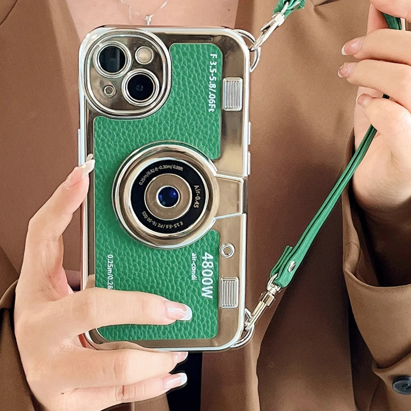 RetroLens™ - iPhone Camera Soft Case with Crossbody Strap