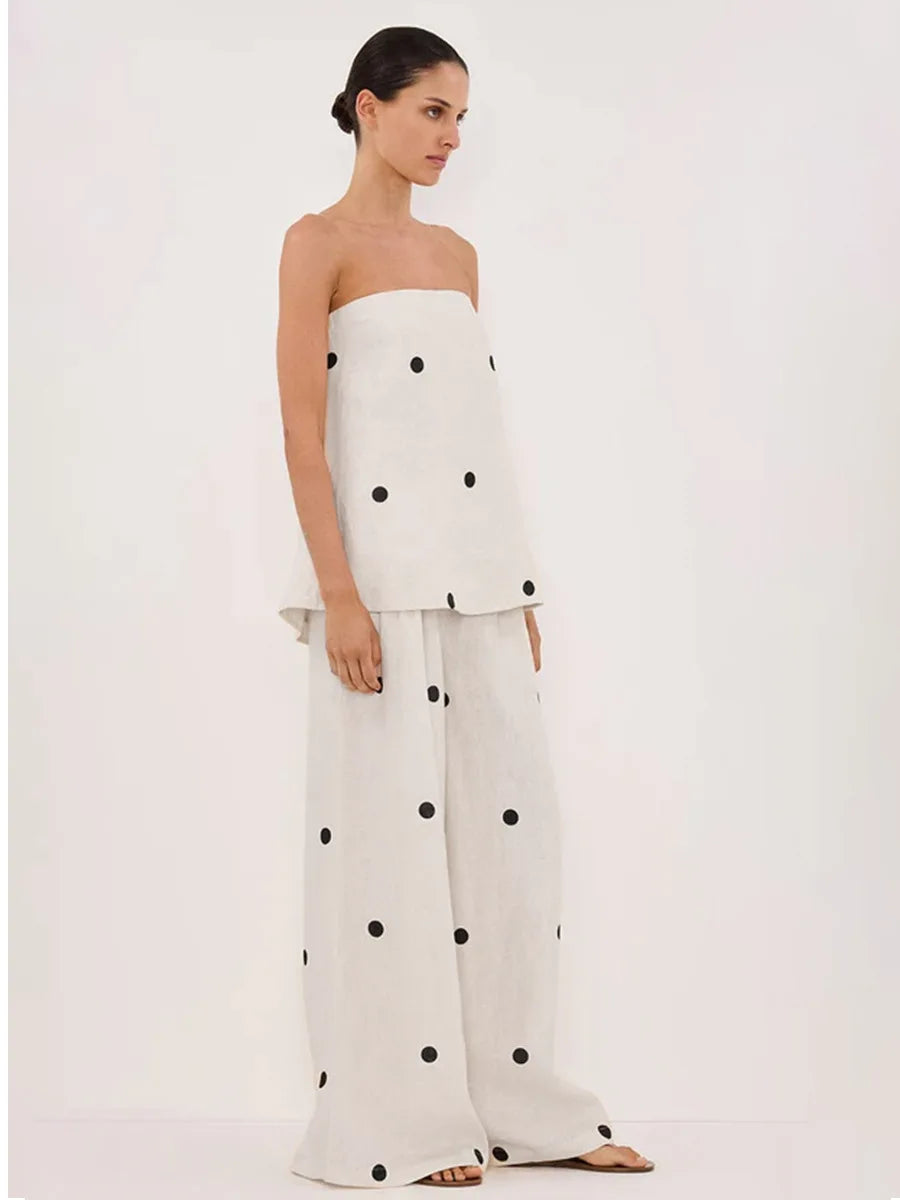 Camila | Linen Polka Co-ord Set