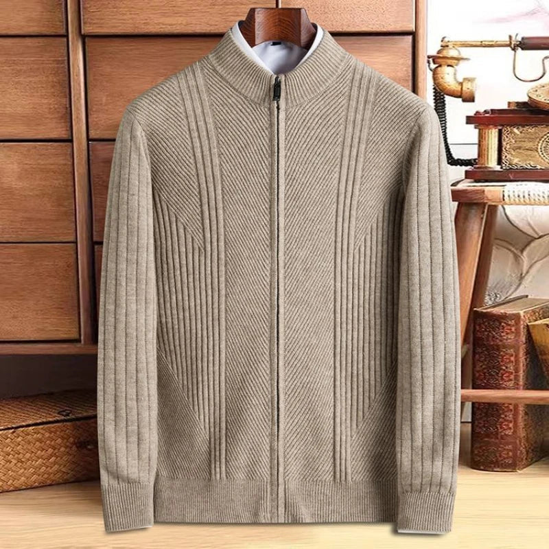 Raffy – Gebreide Heren Zip-Trui met Stretch en Warmte