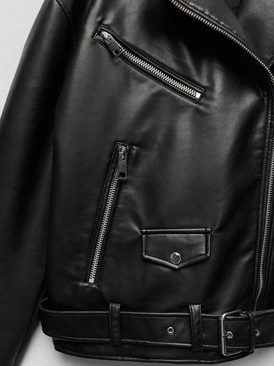 JHooze™ - Fashionable Biker Vegan Leather Jacket