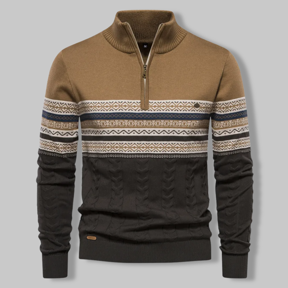 Striped Zip Sweater - SummitZip