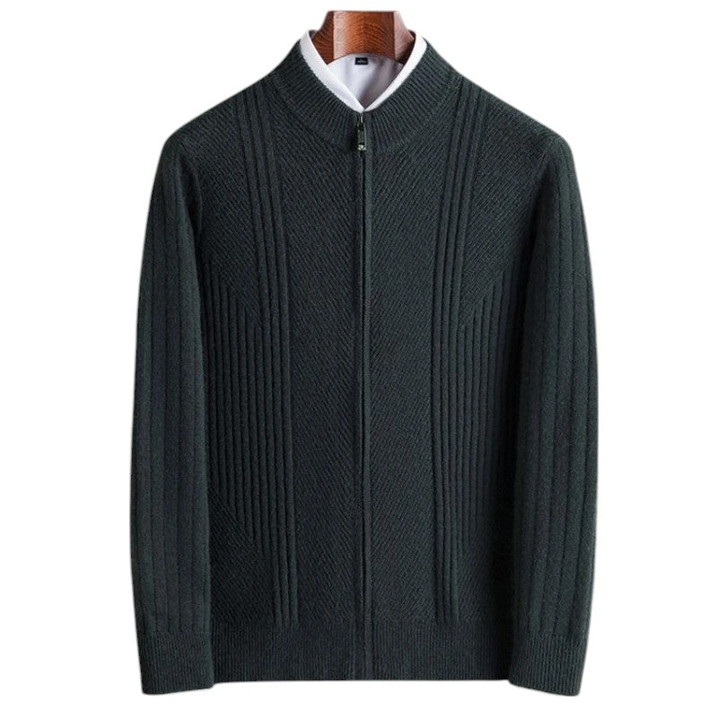 Raffy – Gestrickter Herren-Zip-Pullover mit Stretch und Wärme