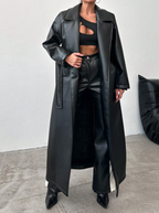 LeatherLux Trendsetter™ - Lang Imitatieleer Jas