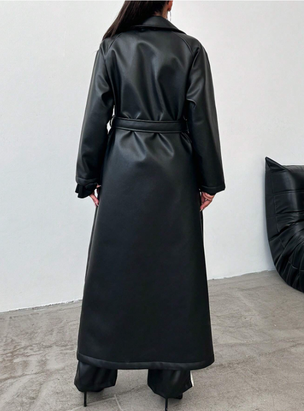 LeatherLux Trendsetter™ - Lang Imitatieleer Jas