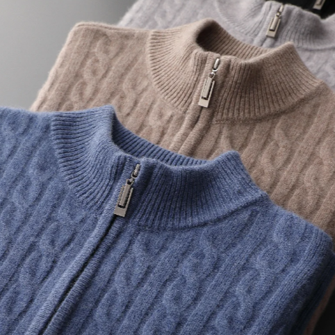 Gianni™ l Cardigan Casual mit Reißverschluss aus Merinowolle 