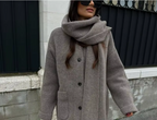 Islay - Cardigan with attached scarf