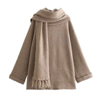 Islay - Cardigan with attached scarf