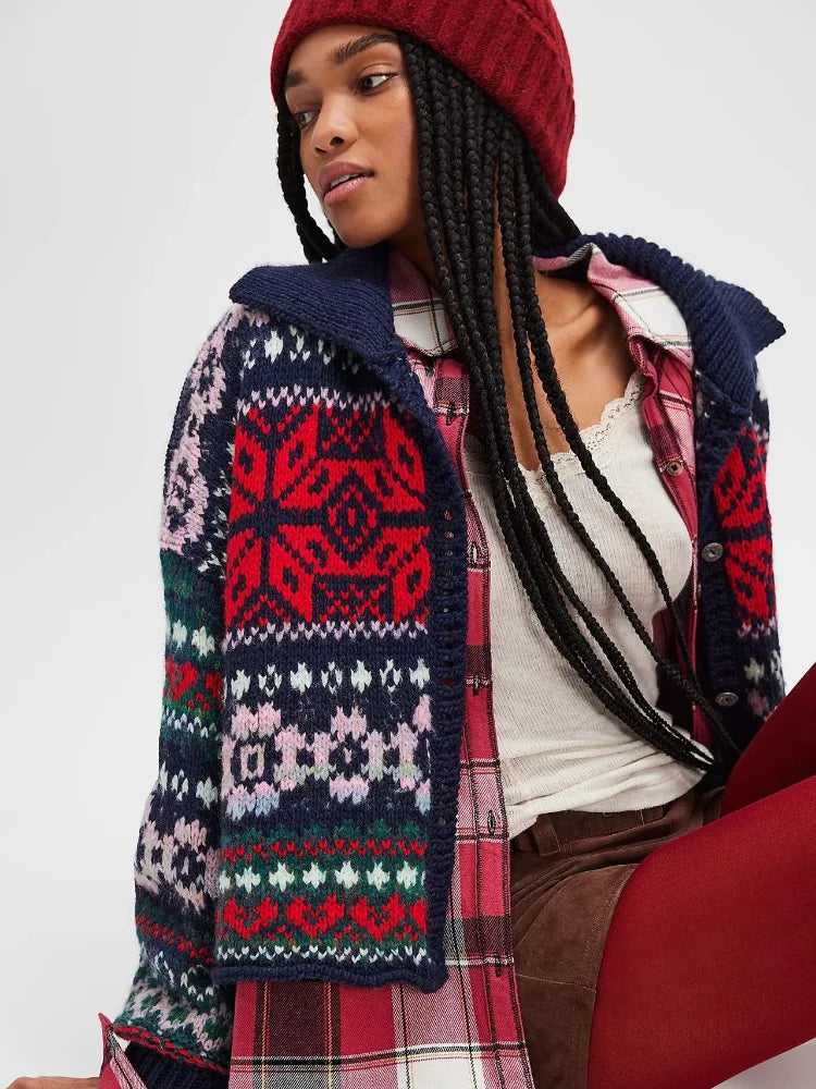 Norvaya | Gebreide Fair Isle Trui met Retro Noors Patroon