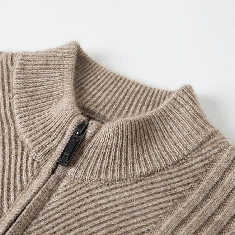 Raffy – Gestrickter Herren-Zip-Pullover mit Stretch und Wärme