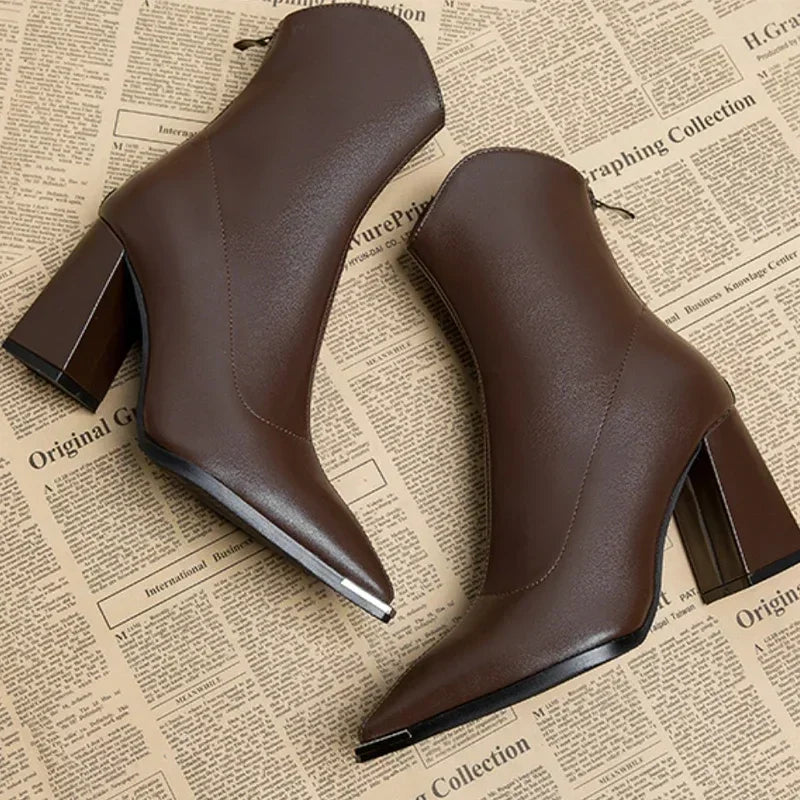 Meral | Damen-Ankle-Boots mit luxuriösem Lederdesign und edler Verarbeitung