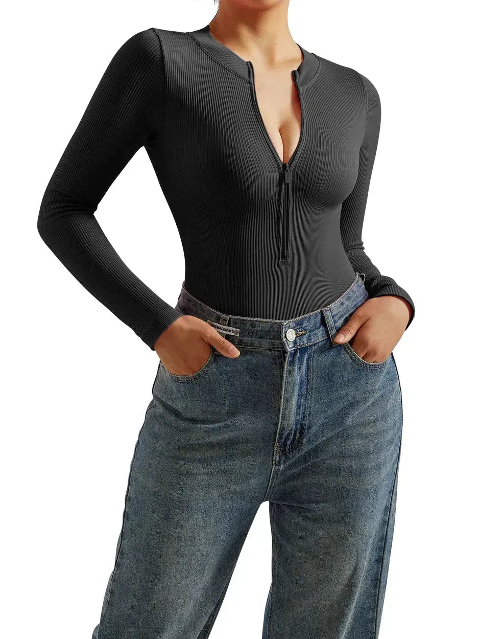 Bodysia™ | Bodysuit Seamless Elegance Long Sleeve