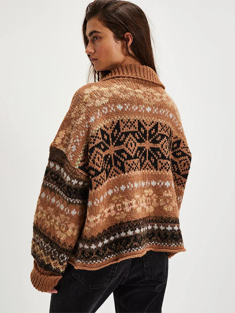 Norvaya | Fair-Isle-Strickpullover mit norwegischem Retro-Muster