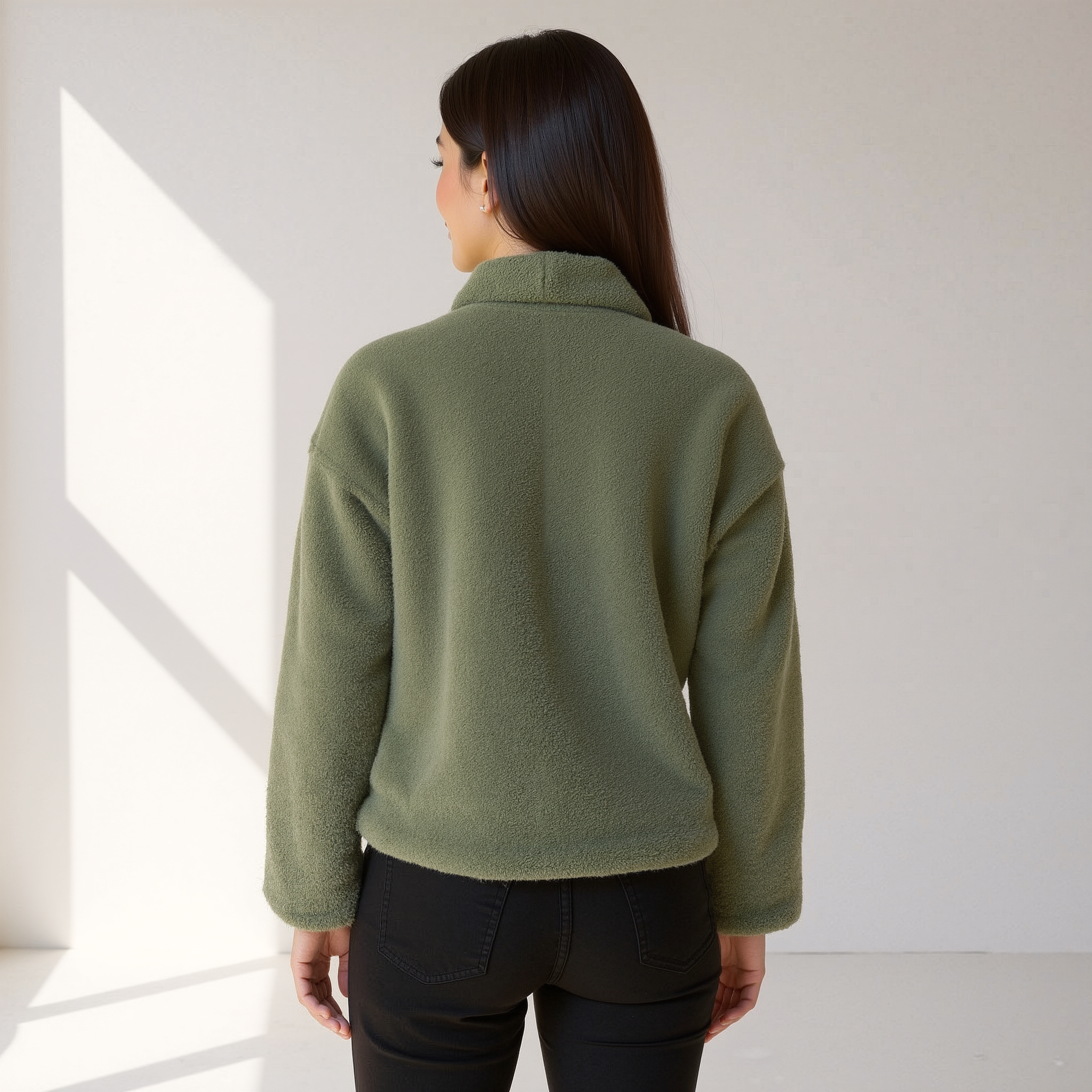 Selina Morel | Luxuriöser Fleece-Herbstmantel mit Reverskragen 