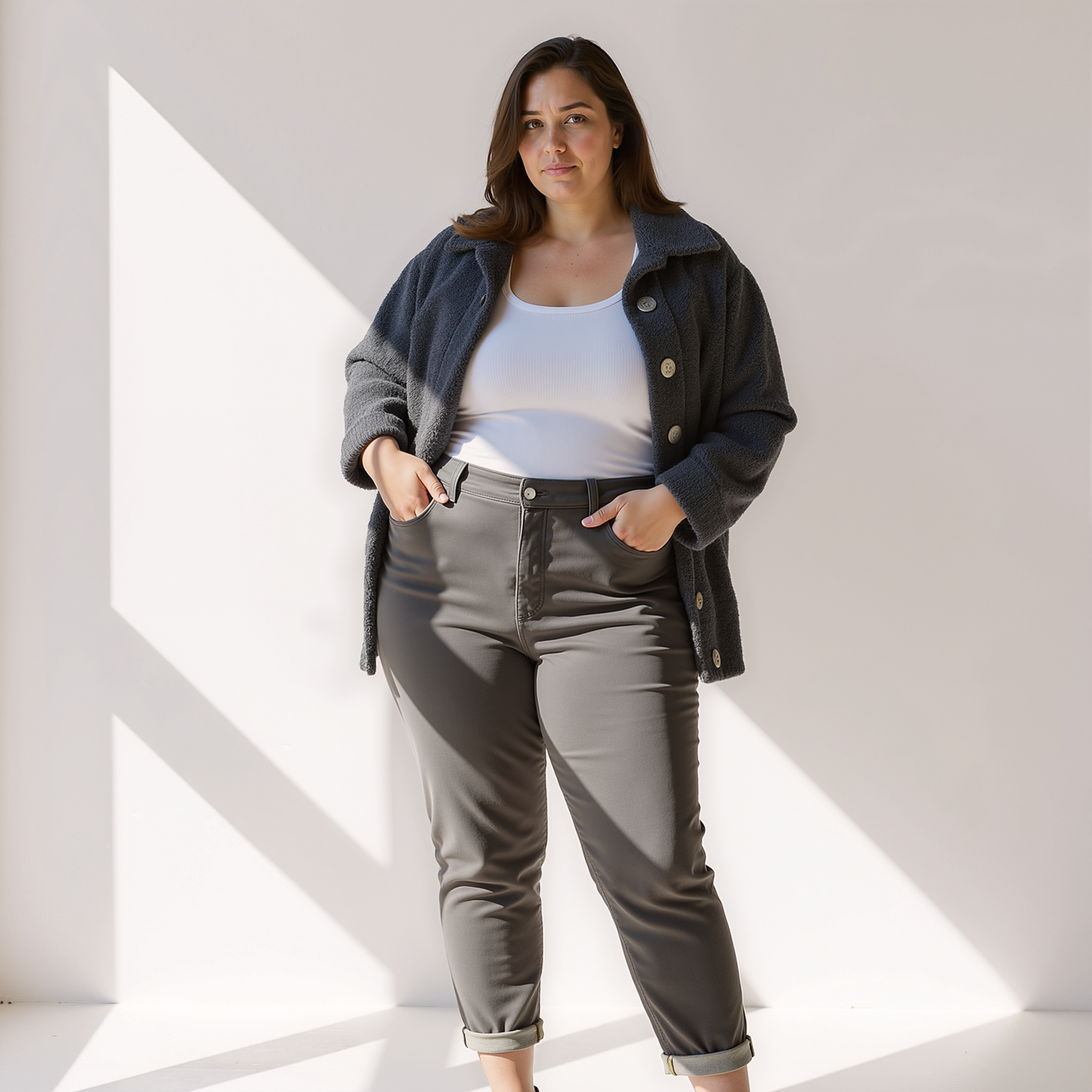 Selina Morel | Luxe Fleece Herfstjas met Reverskraag