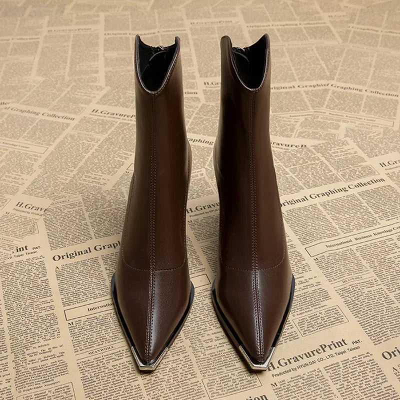 Meral | Damen-Ankle-Boots mit luxuriösem Lederdesign und edler Verarbeitung