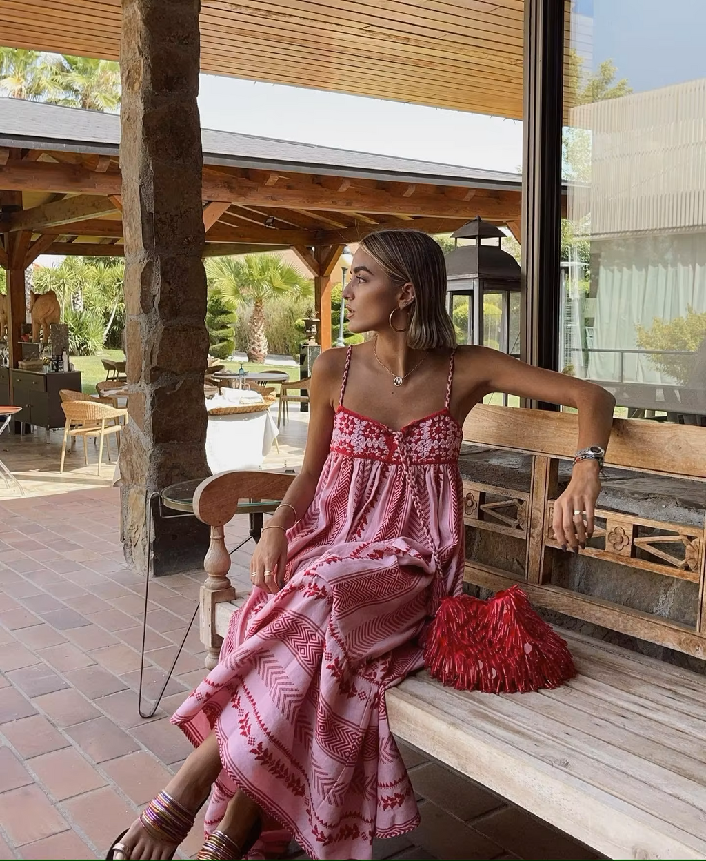 Sasha | Rosa Maxikleid