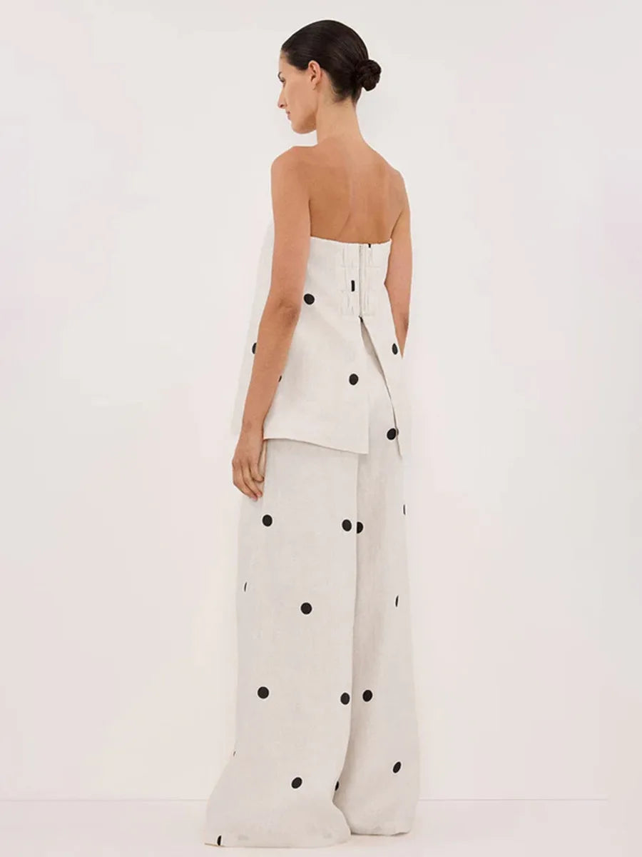 Camila | Linen Polka Co-ord Set