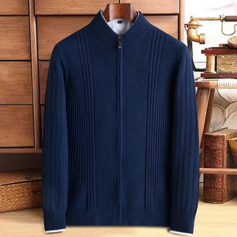 Raffy – Gestrickter Herren-Zip-Pullover mit Stretch und Wärme
