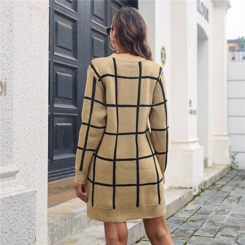 Laure Atelier – Grid Chic Pulloverkleid 