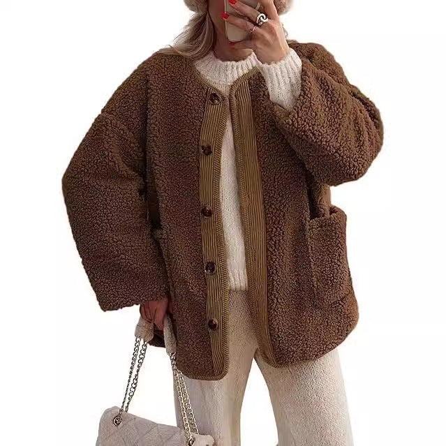 Sienna Cozy | Luxuriöser Teddy-Mantel in Oversize-Passform