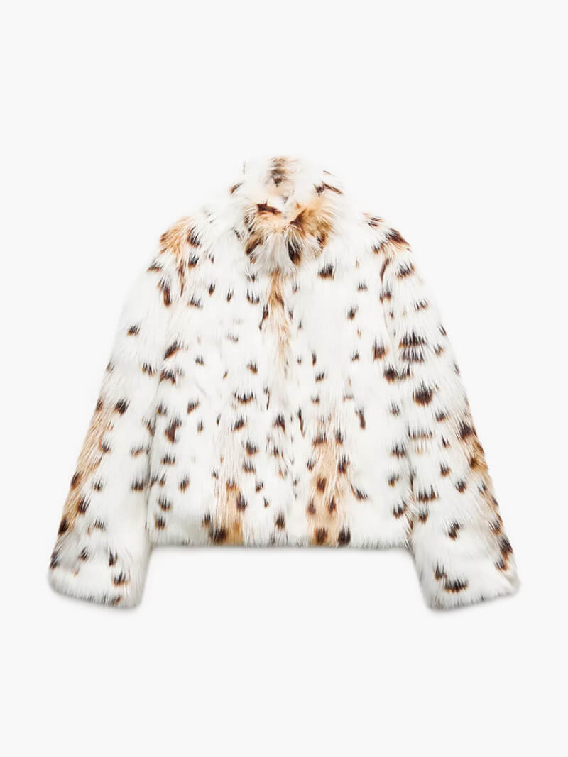 Addison - Leopard Print Fur Coat for Women