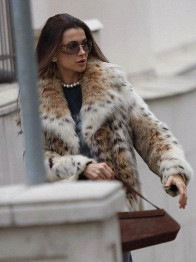 Addison - Leopard Print Fur Coat for Women