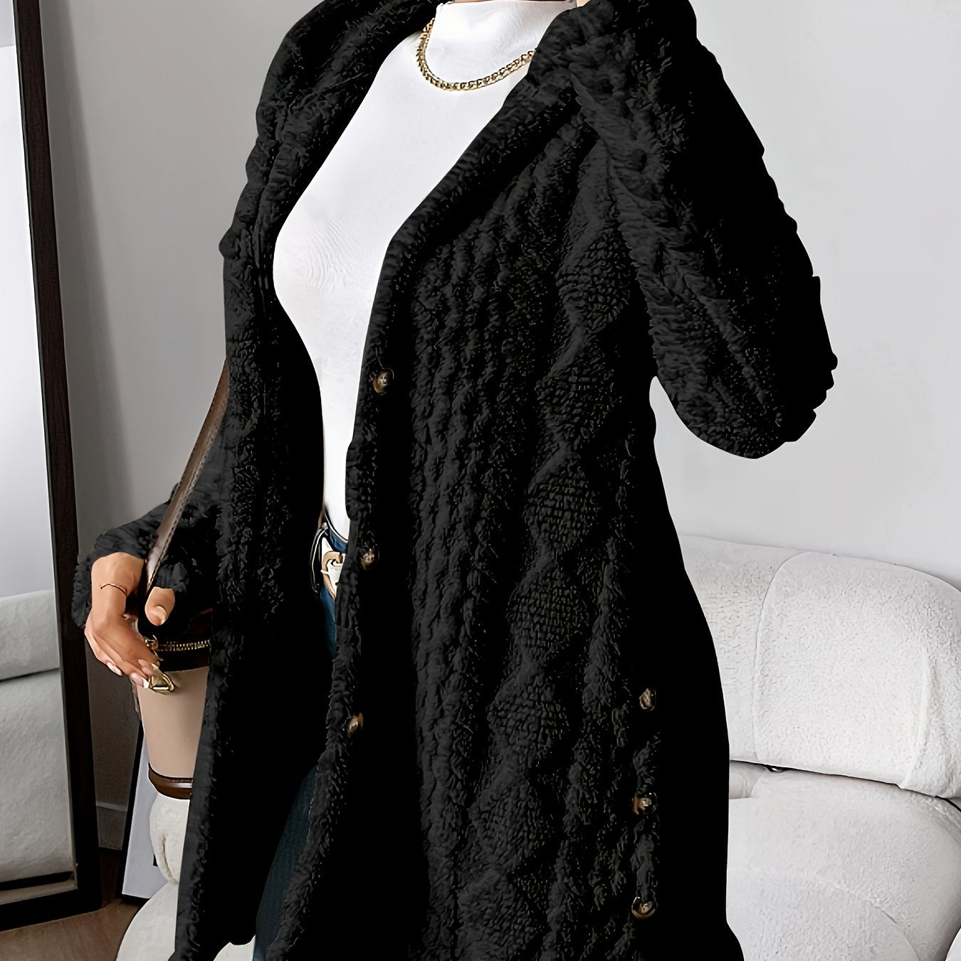 Sophie de Vaux | Luxury Fluffy Teddy Coat in Cream 