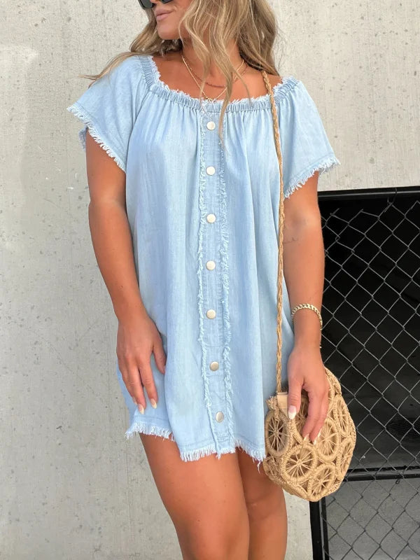 Denima™ - Short Sleeve Casual Denim Dress