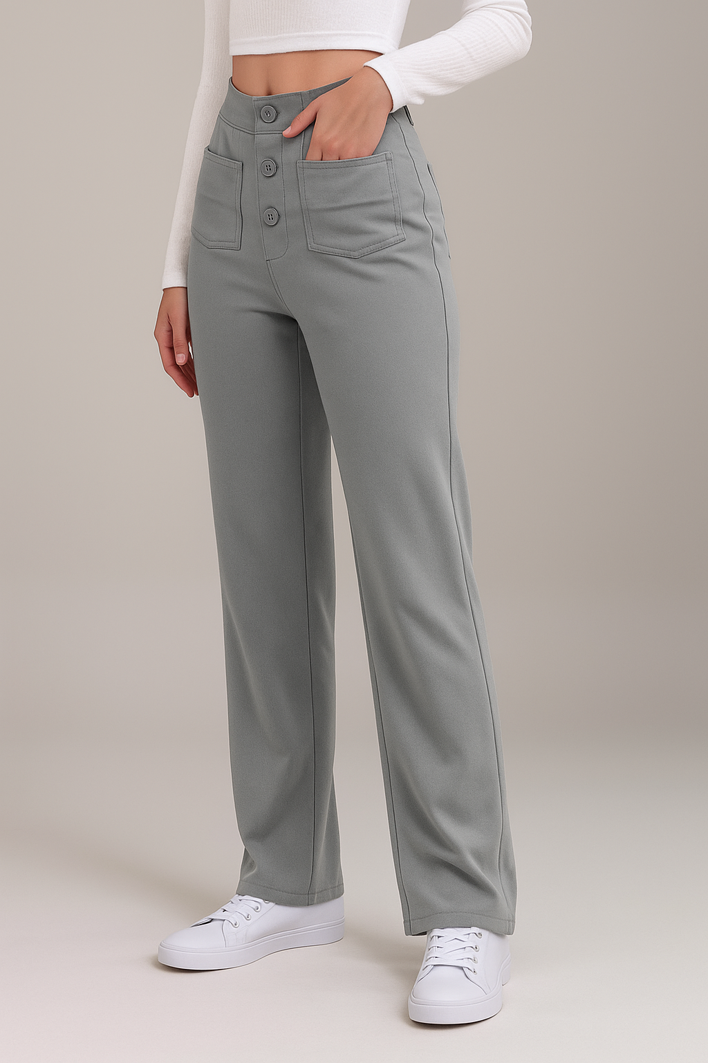 Elsa | High-waisted elastic trousers