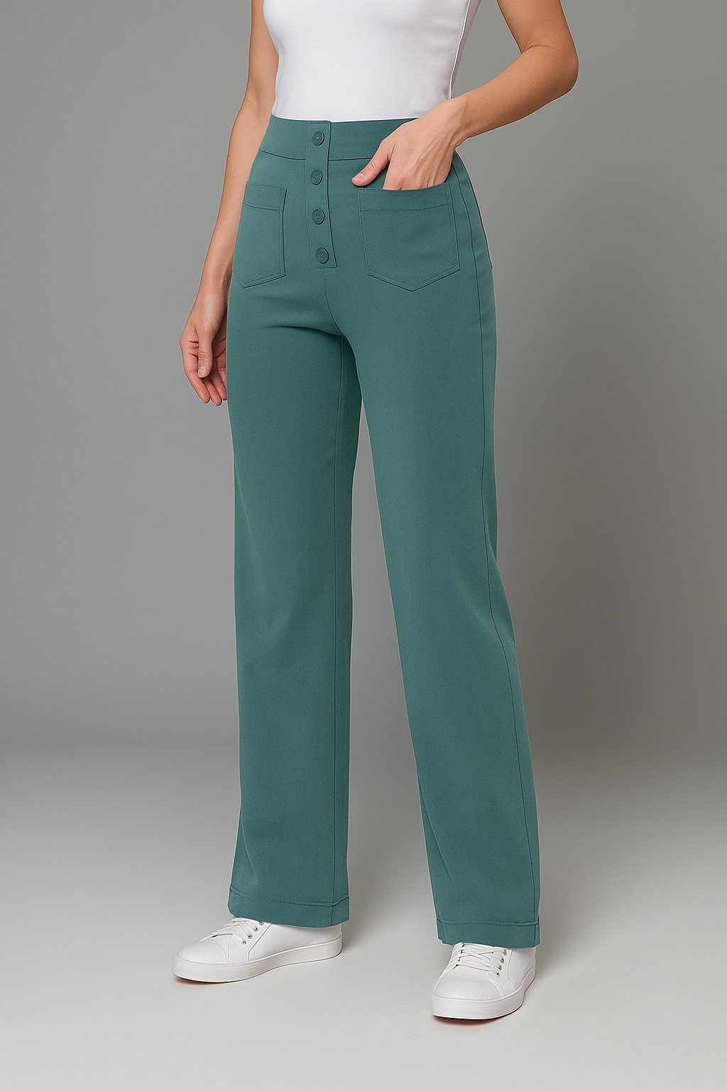 Elsa | High-waisted elastic trousers