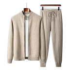 Mauro | Loungewear-Set aus Wolle | Weicher Strickcardigan &amp; Jogginghose mit Thermoregulierung