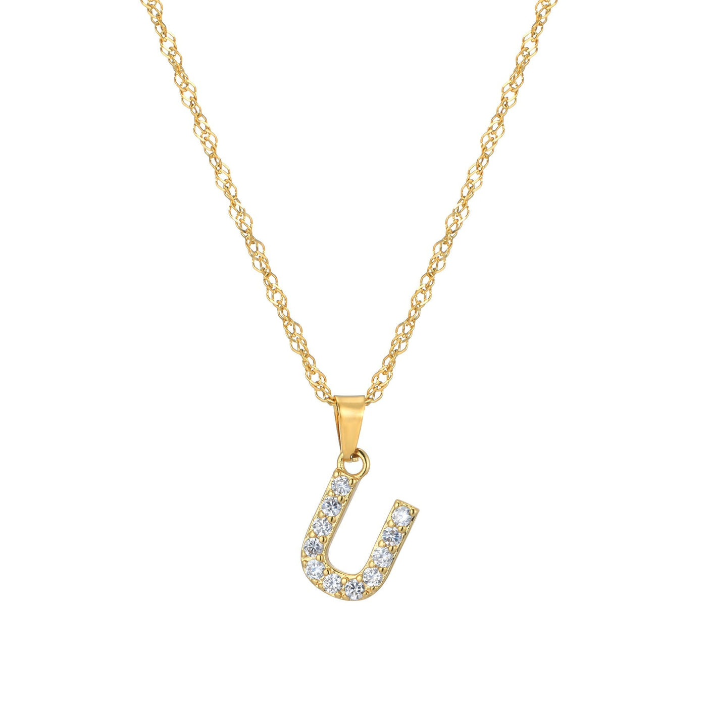 Letter Necklace with Zirconia