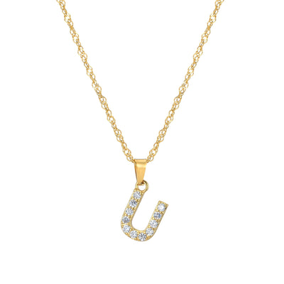 Letter Necklace with Zirconia