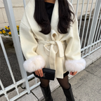 Nada | Wollen jas met bont