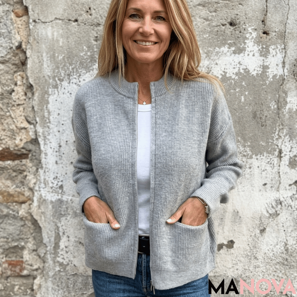 Evelyn | Comfortabele Zip-Strickjacket
