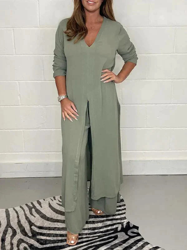 Anouk™ | V-Neck Jumpsuit with Long Sleeves
