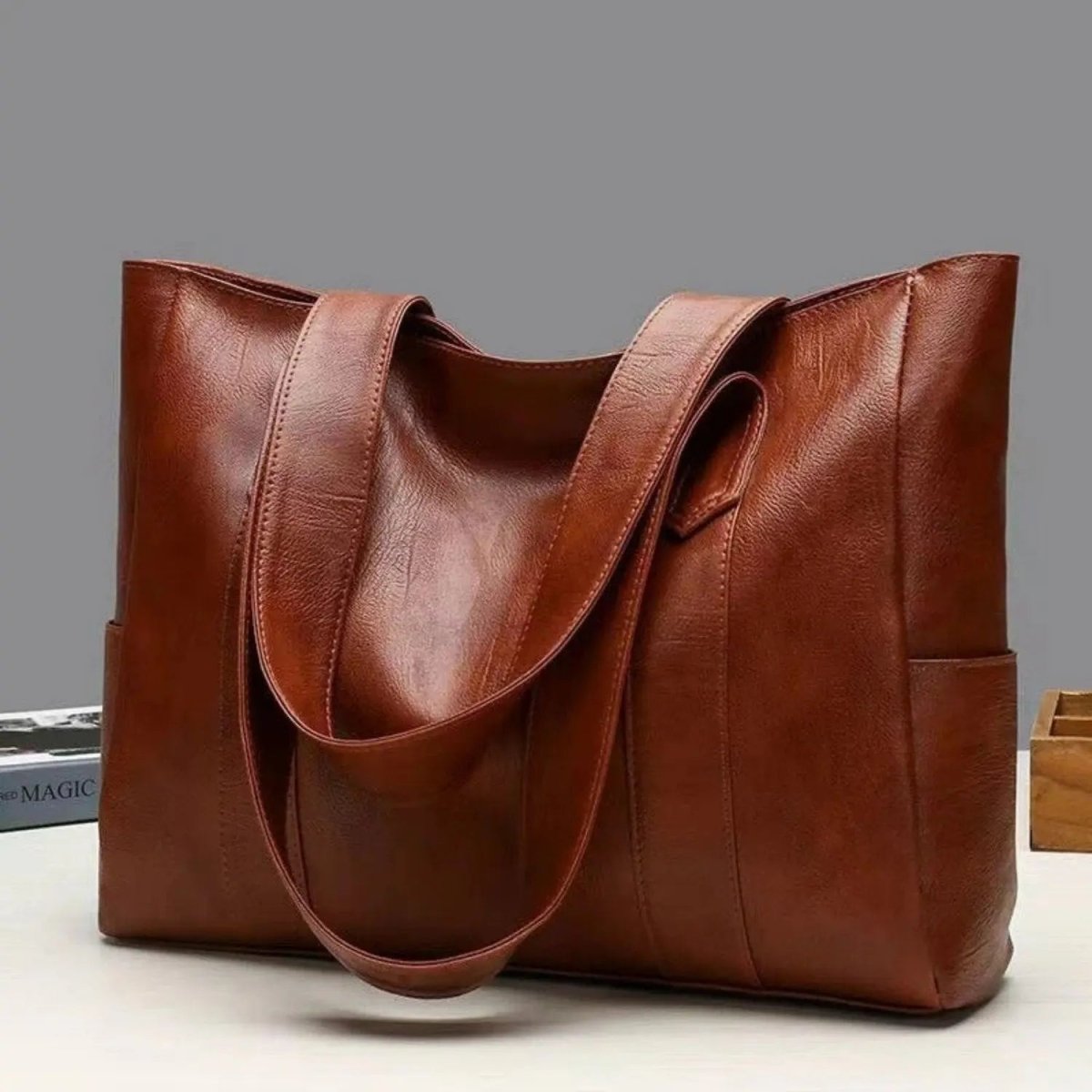 Damen-Umhängetasche – Retro-Design mit glatter Oberfläche