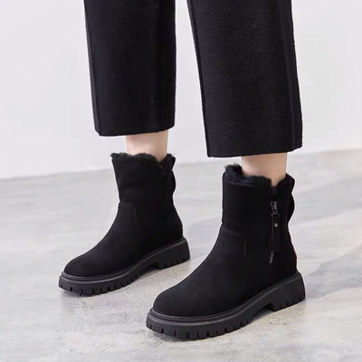 Damen Stiefeletten mit Reißverschluss und Blockabsatz