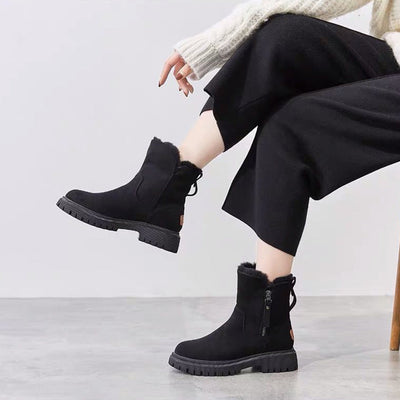 Damen Stiefeletten mit Reißverschluss und Blockabsatz