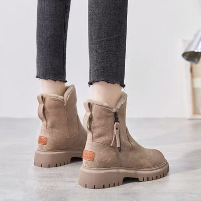 Damen Stiefeletten mit Reißverschluss und Blockabsatz