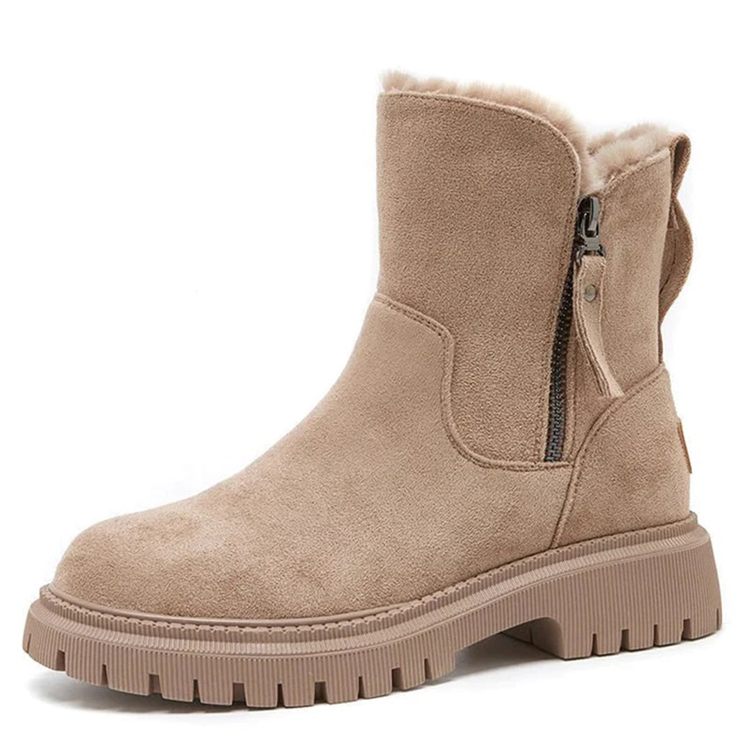 Damen Stiefeletten mit Reißverschluss und Blockabsatz