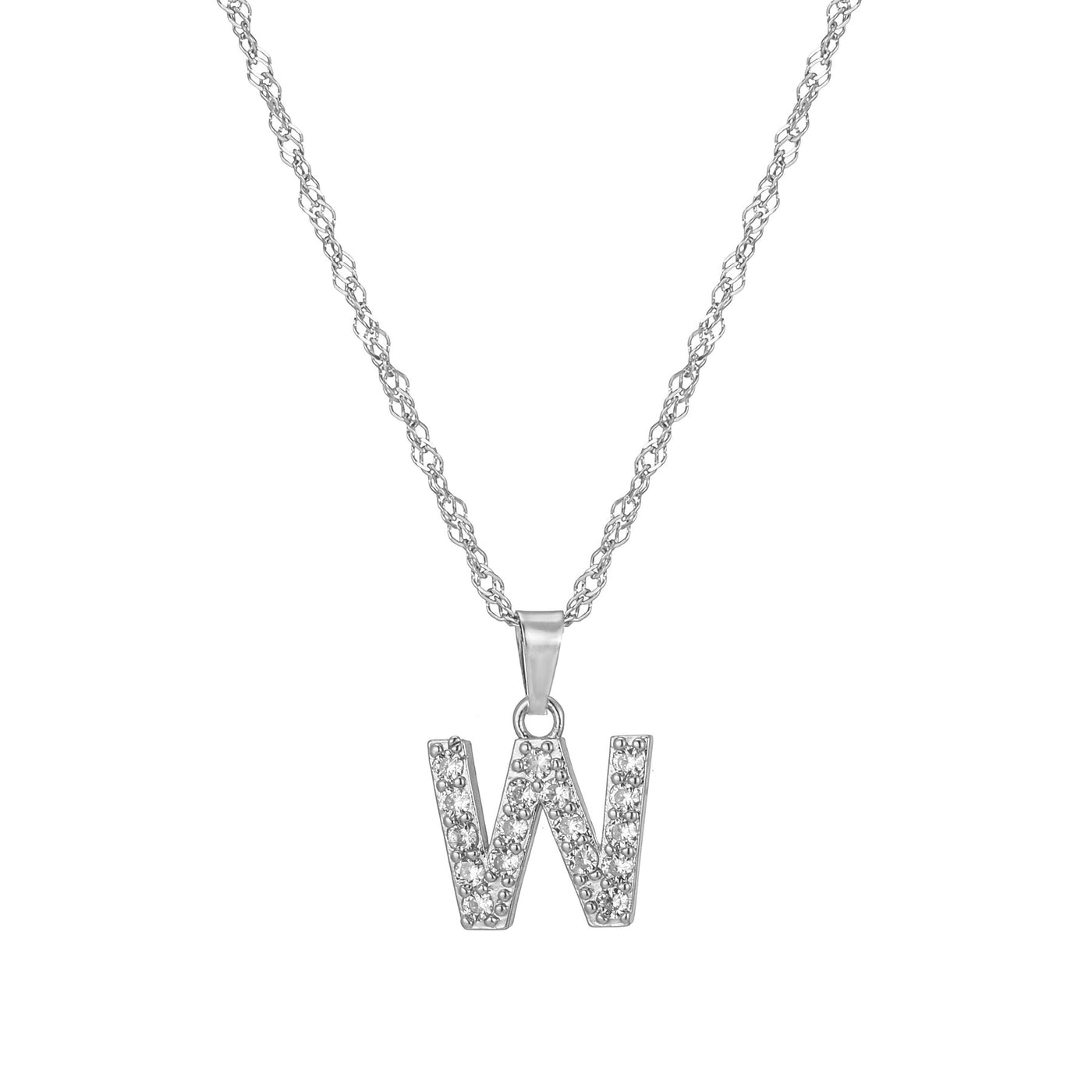 Letter Necklace with Zirconia