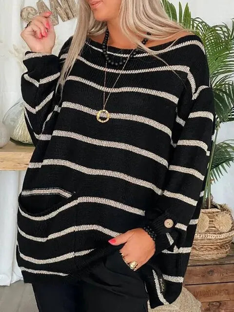 Schicker gestreifter Pullover von Ilona™